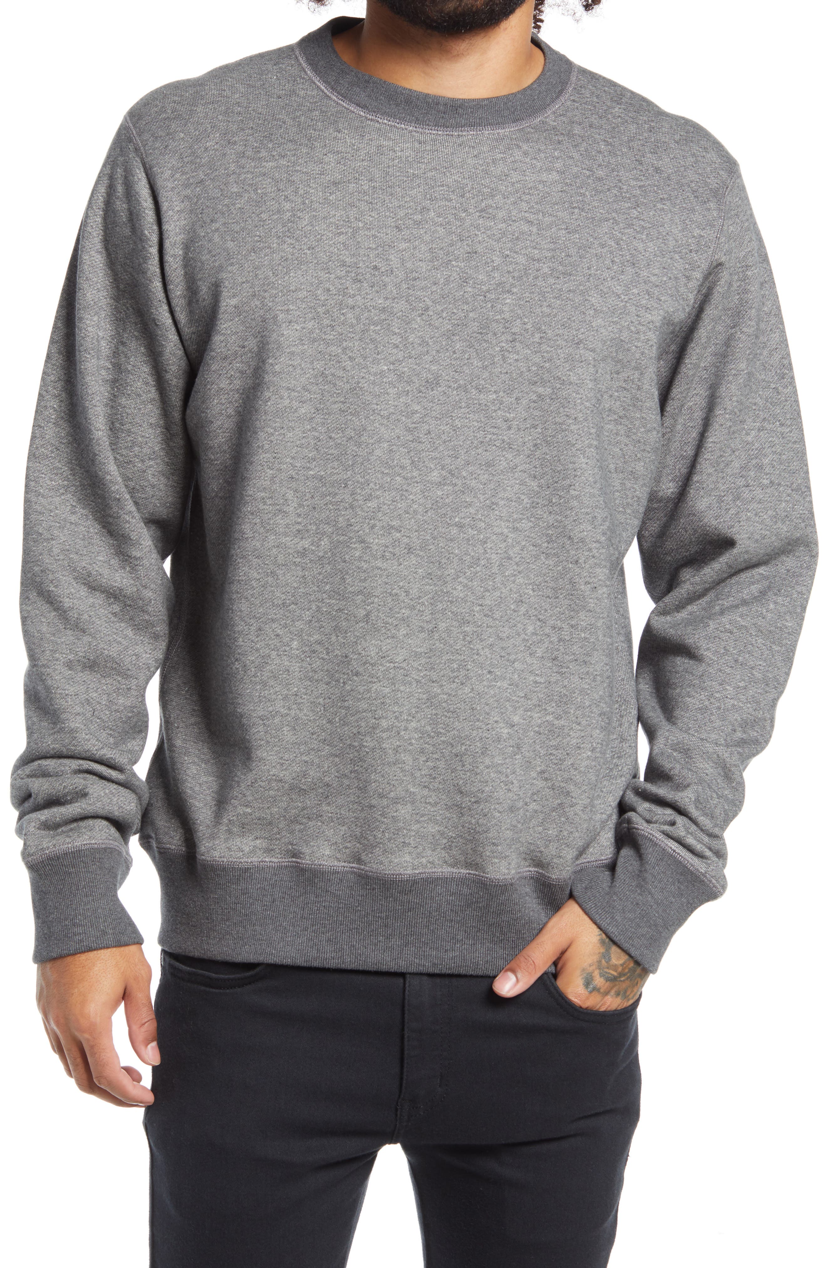 Naked /& Famous Denim Mens Slim Crew French Terry Sweatshirt